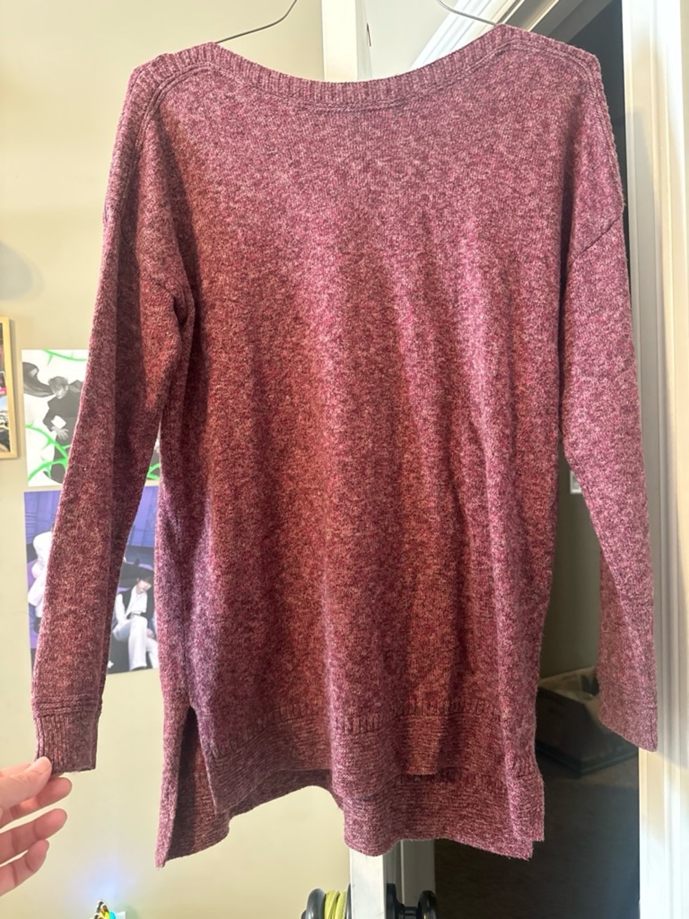 Old Navy Women’s Cozy Marled Long-Sleeve Tunic Sweater red size Large